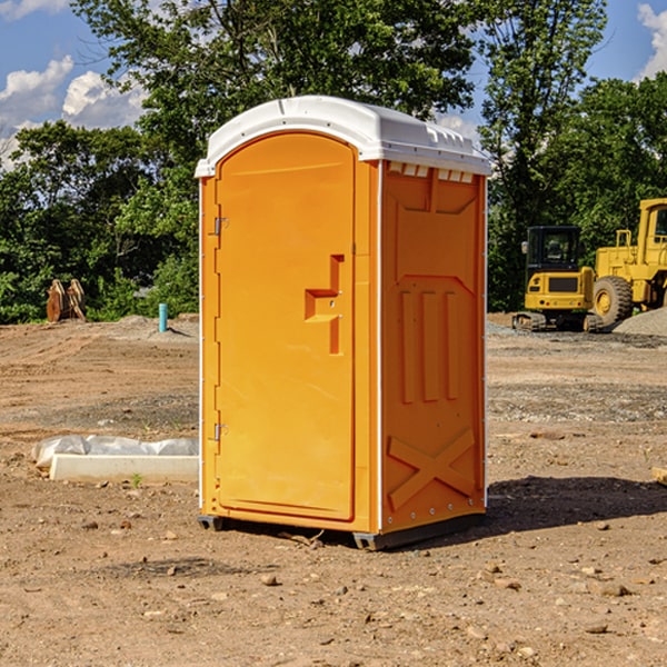 how often are the porta potties cleaned and serviced during a rental period in Charlotteville